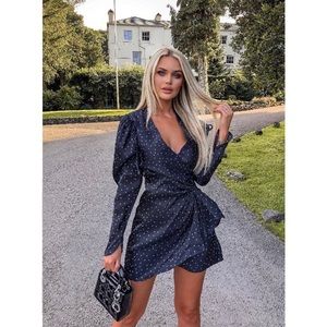 Sofia The Label Audrey Puff Sleeve Polka Dot Dress